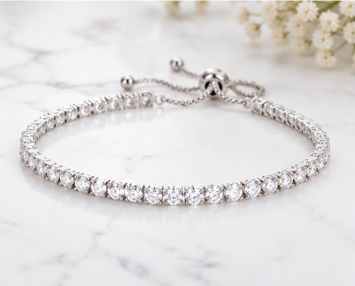 Classic Tennis Bracelet | Sparkling CZ Bracelet in Silver