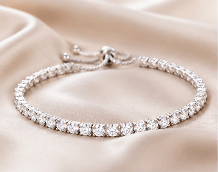Classic Tennis Bracelet | Sparkling CZ Bracelet in Silver