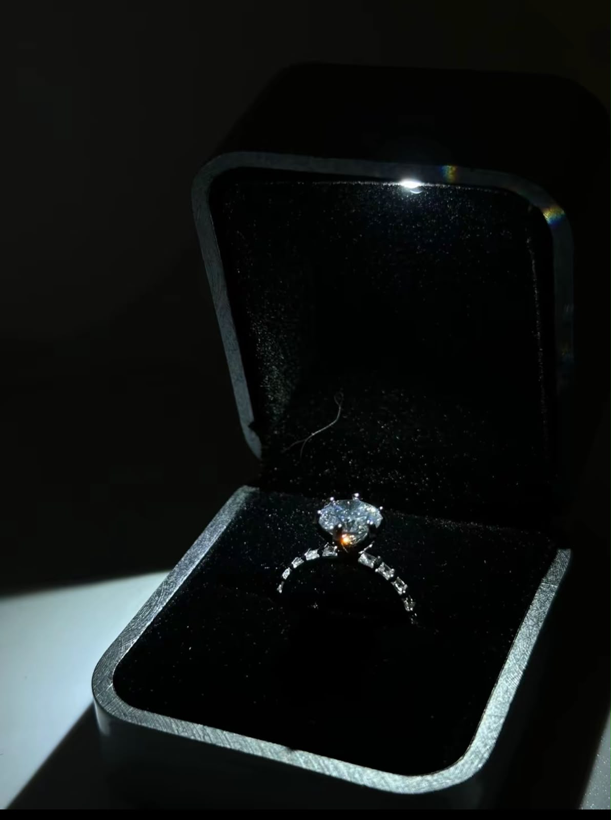 Round Cut Solitaire Ring | Tapered Baguette Accent Band Engagement Ring