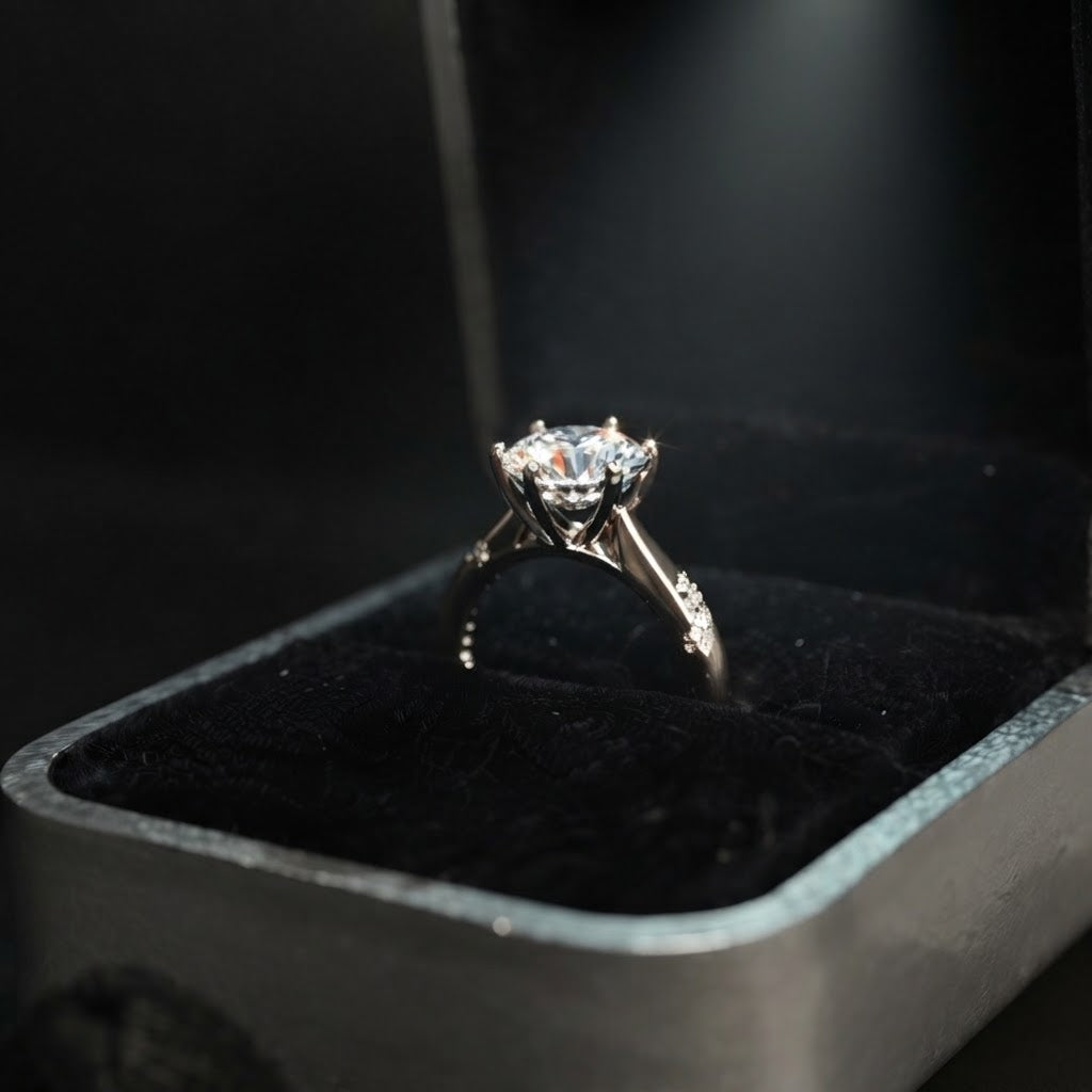Classic Solitaire Engagement Ring | Round Cut Diamond Ring