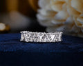 Princess-Cut Eternity Band Ring | Sparkling Silver Wedding Band