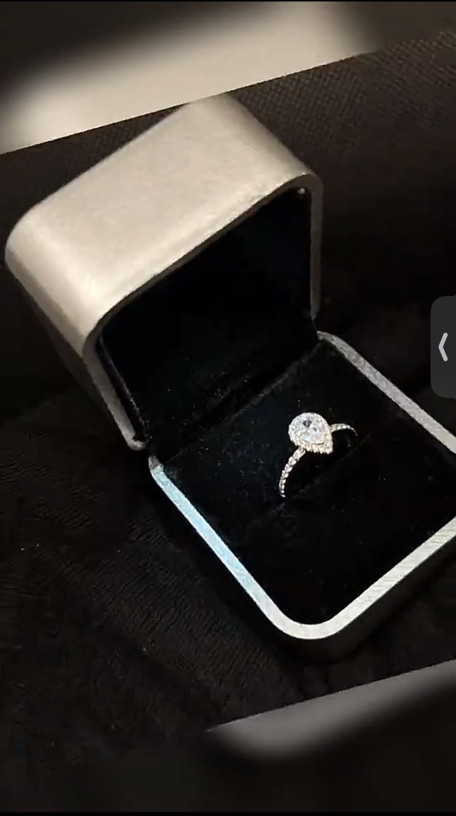 Pear-Shaped Halo Ring | Sparkling Pavé Band Engagement Ring