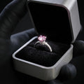 Pink Crystal Solitaire Ring | Sparkling Pavé Band Ring