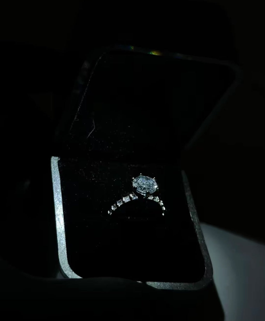 Round Cut Solitaire Ring | Tapered Baguette Accent Band Engagement Ring